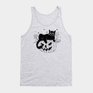 Vintage Jack O Lantern Cat Tank Top